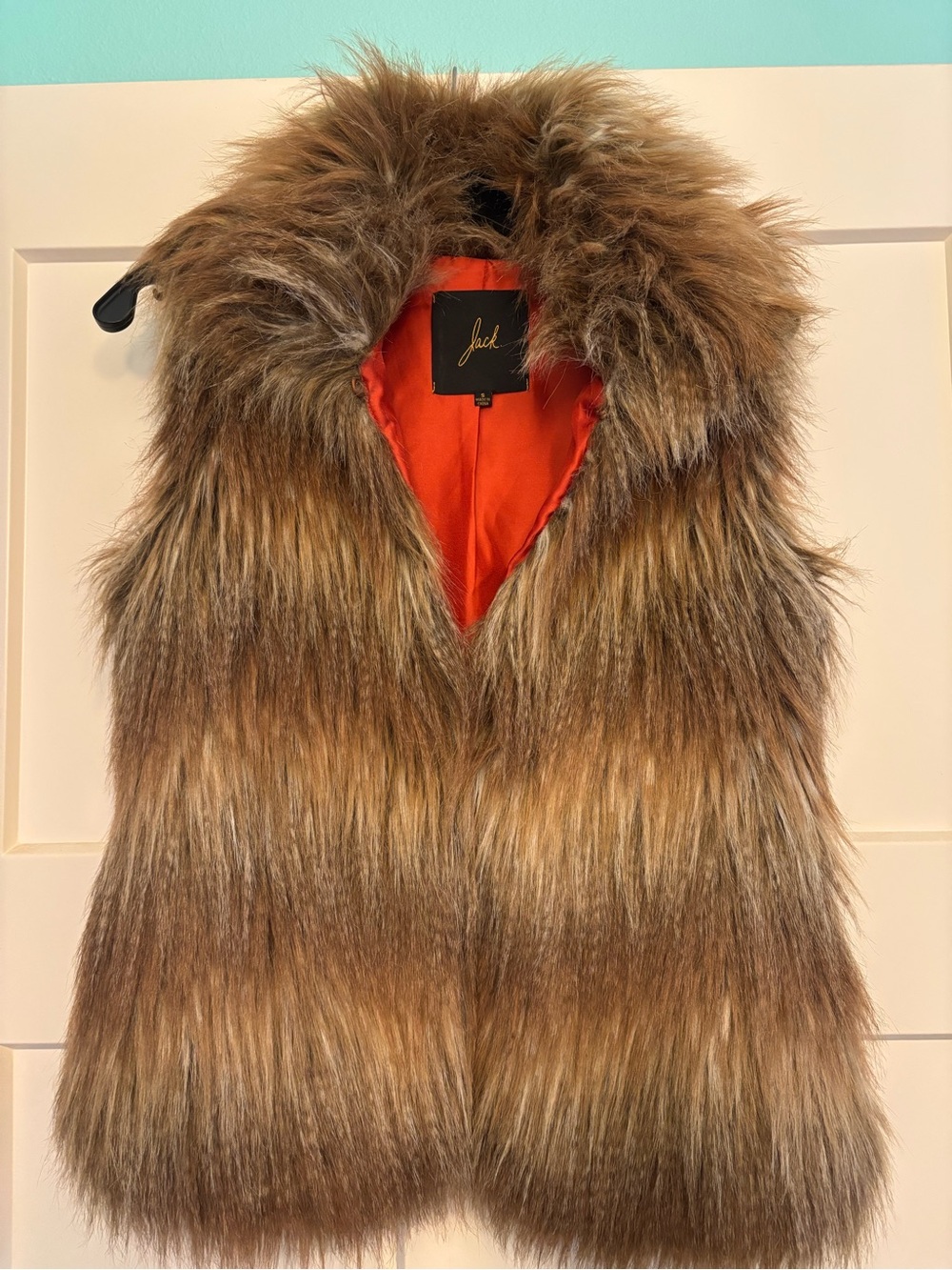 Jack by BB Dakota Faux Fur Vest with Orange Lining